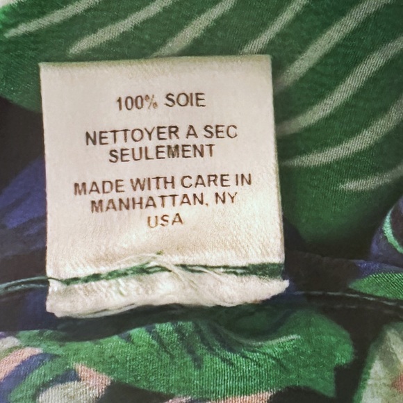 Whit Floral Silk Short Sleeve Hi Lo Blouse Top - Picture 4 of 7